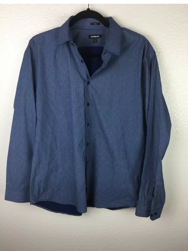 Mens' EXPRESS Slim Blue Shirt Sz L 16 