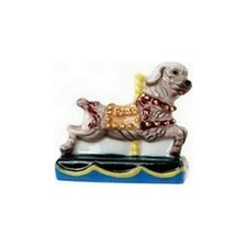 Fève de la série _ Animaux de manège _ Vitrine collection miniature porcelaine