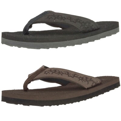 BEACH BASICS 212551B KIDS LITTLE BOYS LASER ETCHED TATTOO FLIP FLOP SHOE  M & L
