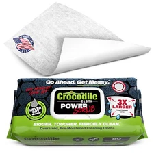 Crocodile Cloth Power Scrub Wipes 80 Count Dual Action Tough Cleaning Wipes