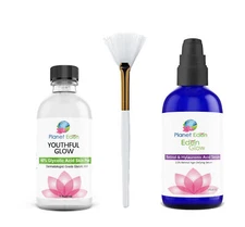 40% Glycolic Acid Skin Peel Kit + 2.5% Retinol Hyaluronic Acid Serum & Fan Brush