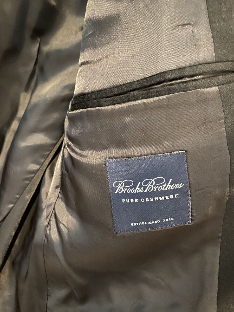 Brooks Brothers 100% Cashmere Sport Coat 42R Pure Black Brooks Brothers 100% Cashmere Sport Coat 42R Pure Black