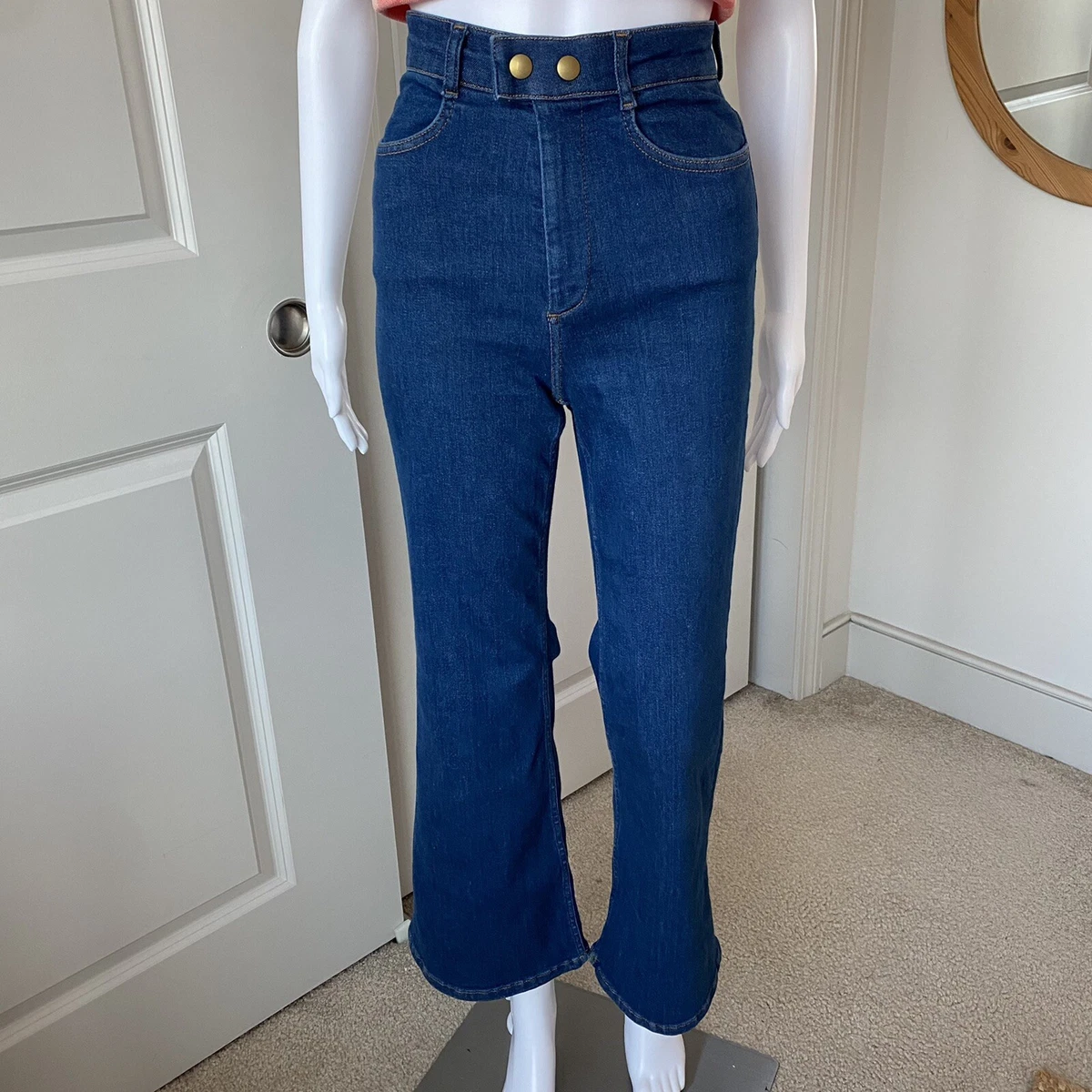 High waisted best sale flare crop jeans