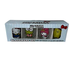 Hello Kitty & Friends Glassware Set - 4 Shot Glasses Sanrio Keroppi Melody Cute