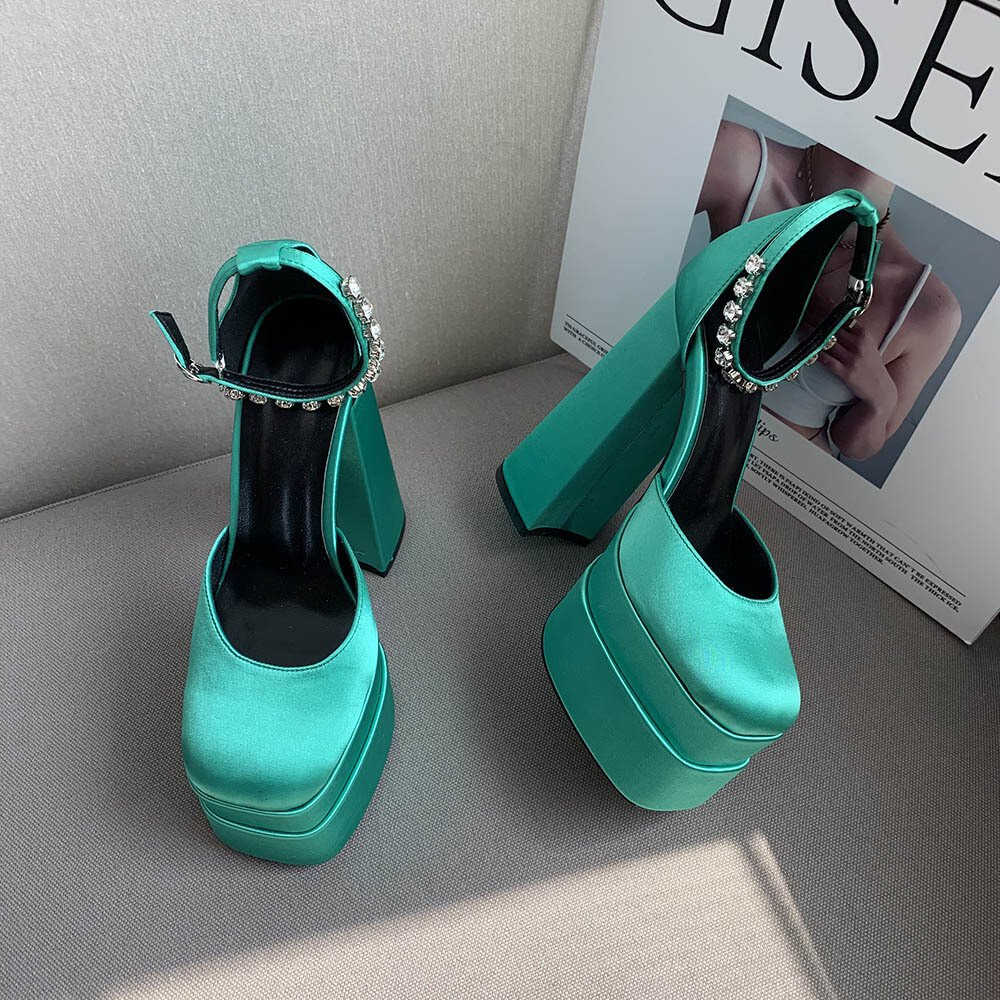 Mint Green Heels On Bride