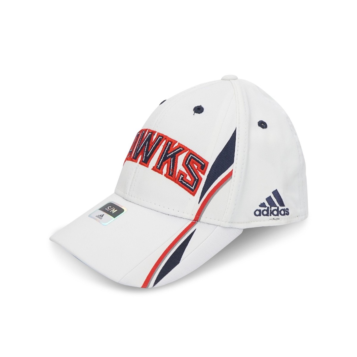 Atlanta Hawks Adidas NBA Throwback Wordmark White Pro Shape Flex Fitted Hat  Cap