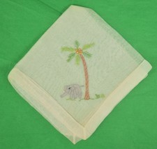 Elephant under Palm Tree Linen Pocket Sq