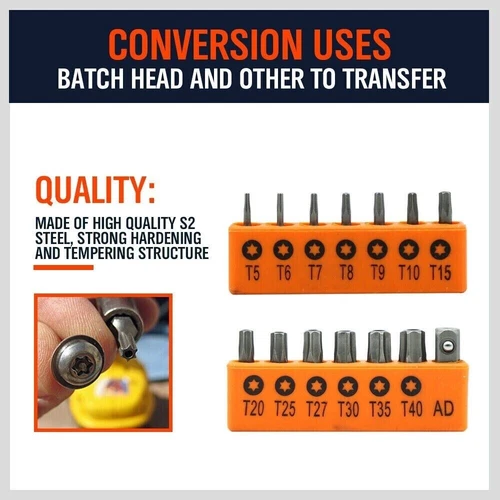 14 Torx Bit Set Torq Hex Star Spanner Tri Wing Screwdriver Tamper Proof Security - Picture 4 of 10