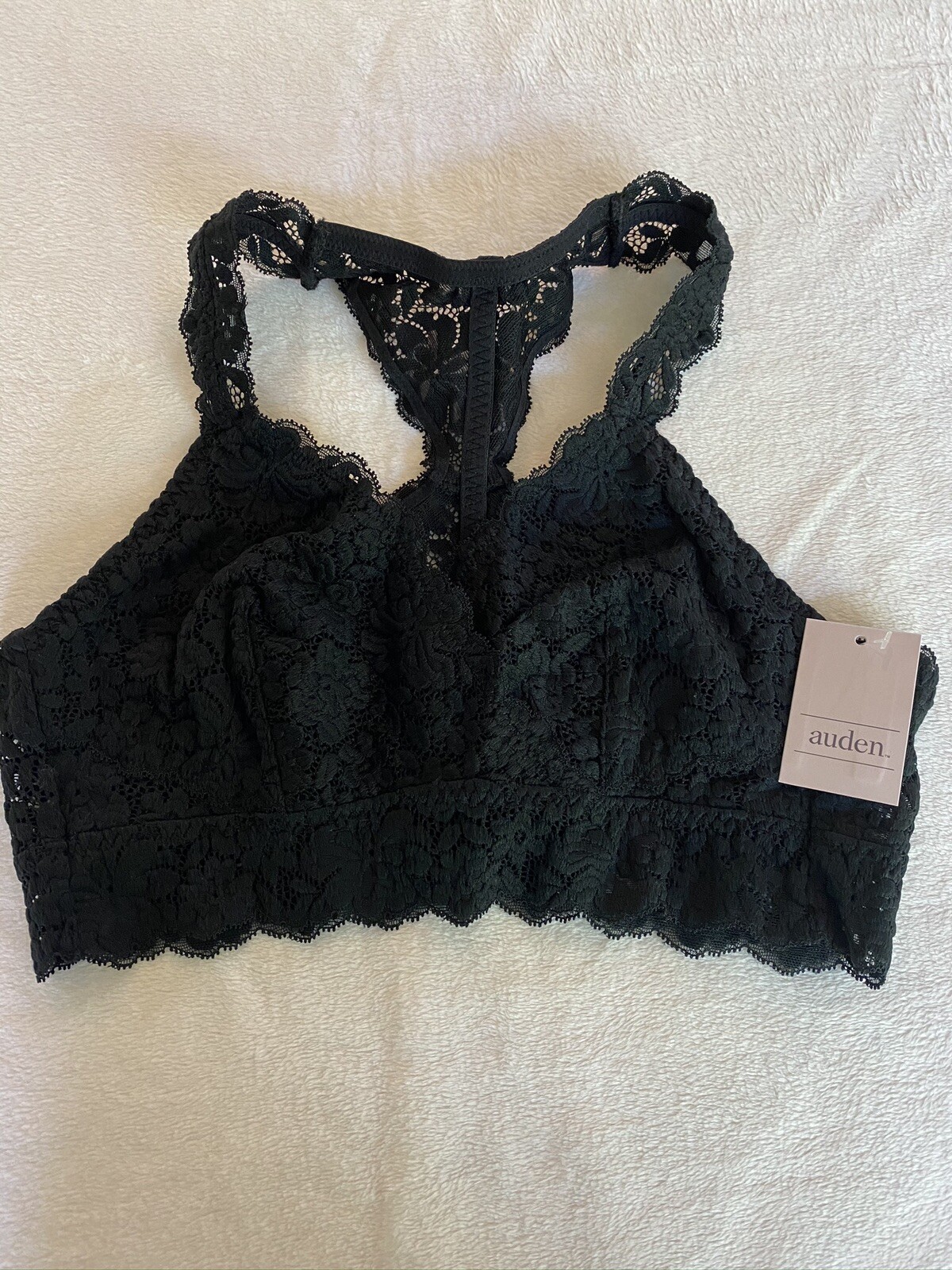 Auden Women's Nursing Bra Black Lace Lightly Lined Racerback Bralette