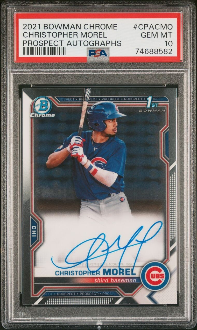 2021 Bowman Chrome Christopher Morel 1st Auto #CPACMO PSA 10 GEM MINT RC CUBS 82