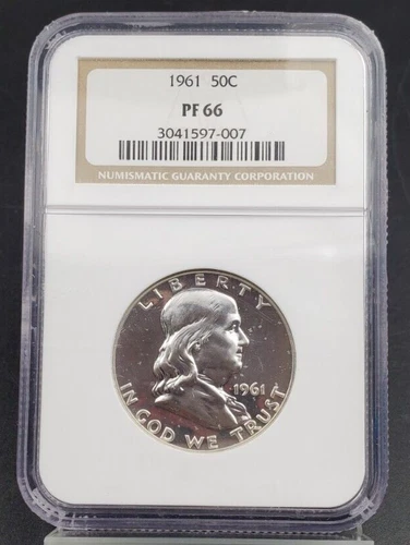 1961 P Franklin Silver Half Dollar Coin PF66 NGC Gem Proof Certified