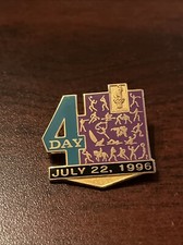 Vintage 1996 Atlanta Olympics Day 4 Of The Games July 22nd Lapel Hat Pin