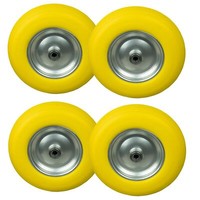 4X Pu Rad Schubkarrenrad FüR Schubkarre 400 Mm 4.00-8 Vollgummi