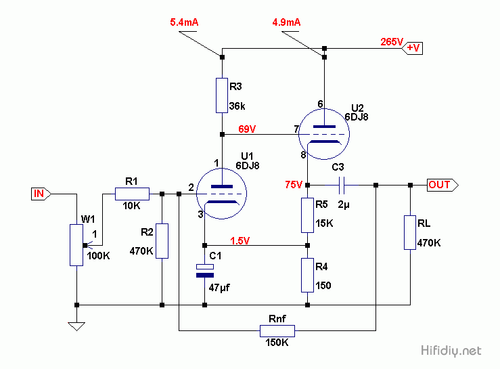 Preamplificador biliar de tubo electrónico 6DJ8 (6N11/E88CC/6922) - Imagen 4 de 4