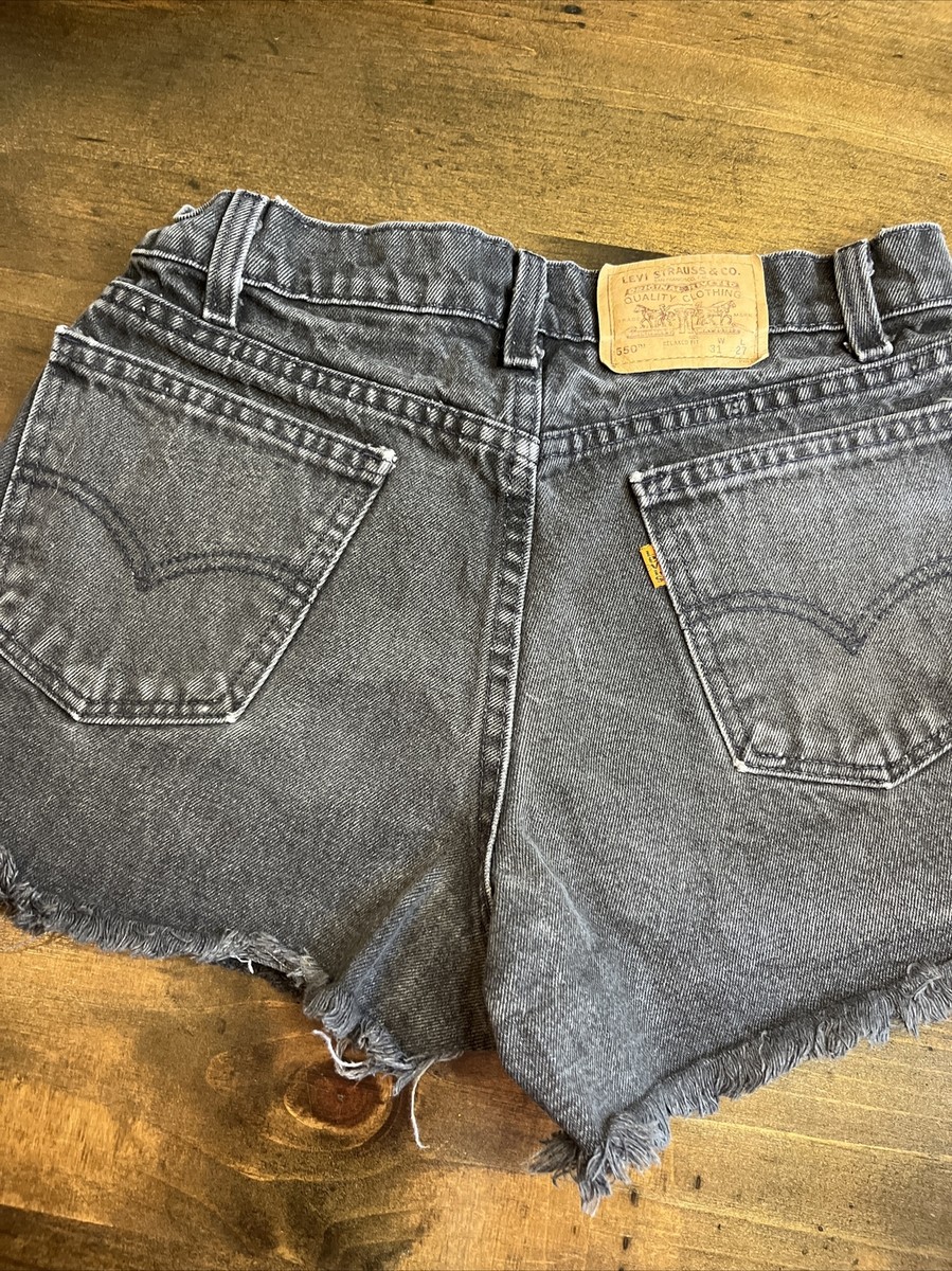 Vintage Levi's 550 Black Denim Cutoff Shorts Waist 31 | eBay