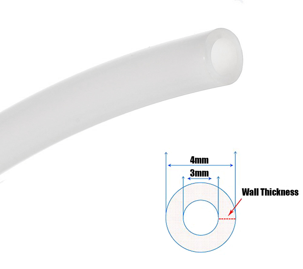 PTFE Teflon Tube Tubing Pipe Hose OD 4mm ID 3mm Heat Resistant UK
