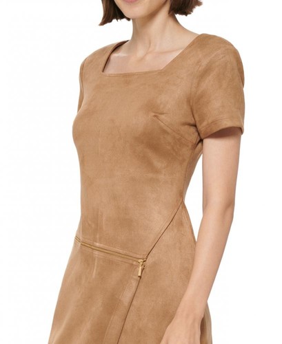 New $134 Calvin Klein Women's Short Short Sleeve Round Neck Sheath Dress A4312 - Picture 9 of 18