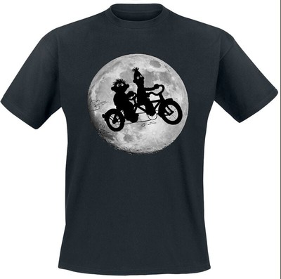Sesame Street T-Shirt Herren Ernie und Bert - Moonlight Bikers schwarz