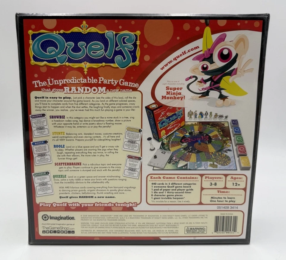 Juego de Mesa Quelf ~ "El Juego de Fiesta Impredecible" Familia 12+ ~ Precintado/Nuevo Foto 2 de 4