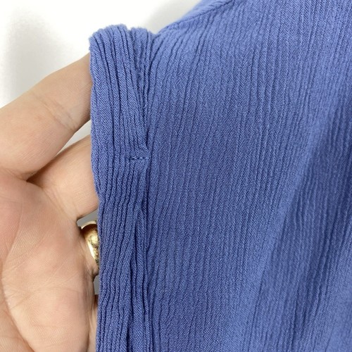 Top Orvis cuello en V manga corta con botones para mujer talla XXL azul rayón arrugado - Imagen 4 de 11