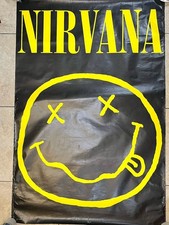 Vintage Nirvana 40&rdquo; X 60&rdquo; Poster Original 90&rsquo;s Smiley Face England Printed RARE
