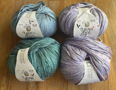 Yarn Bee ~ Sweet Divinity Yarn ~ 4 Balls Assorted Colors 3.5oz / 243yd EACH