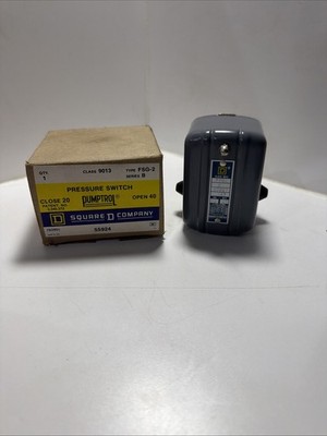 Square D Pumptrol 9013 FSG-2 B Water Pump Pressure Switch 20-40 PSI NOS USA made