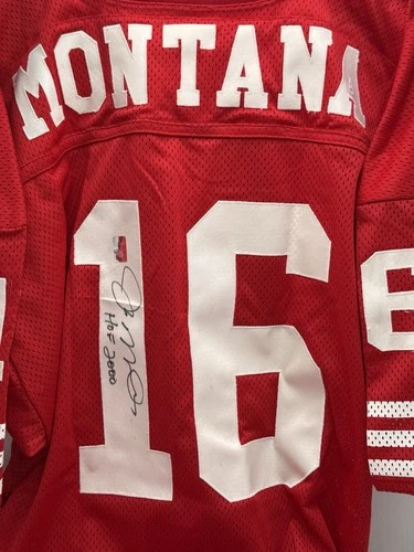 Joe Montana Signed San Francisco 49ers NFL Jersey JM COA MVP 4x SB Champ NFL HOF