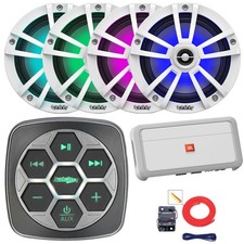 Metra 3-Zone Controller, 4x 6.5" 225W RGB LED Speakers, 4-Channel Amplifier, Kit