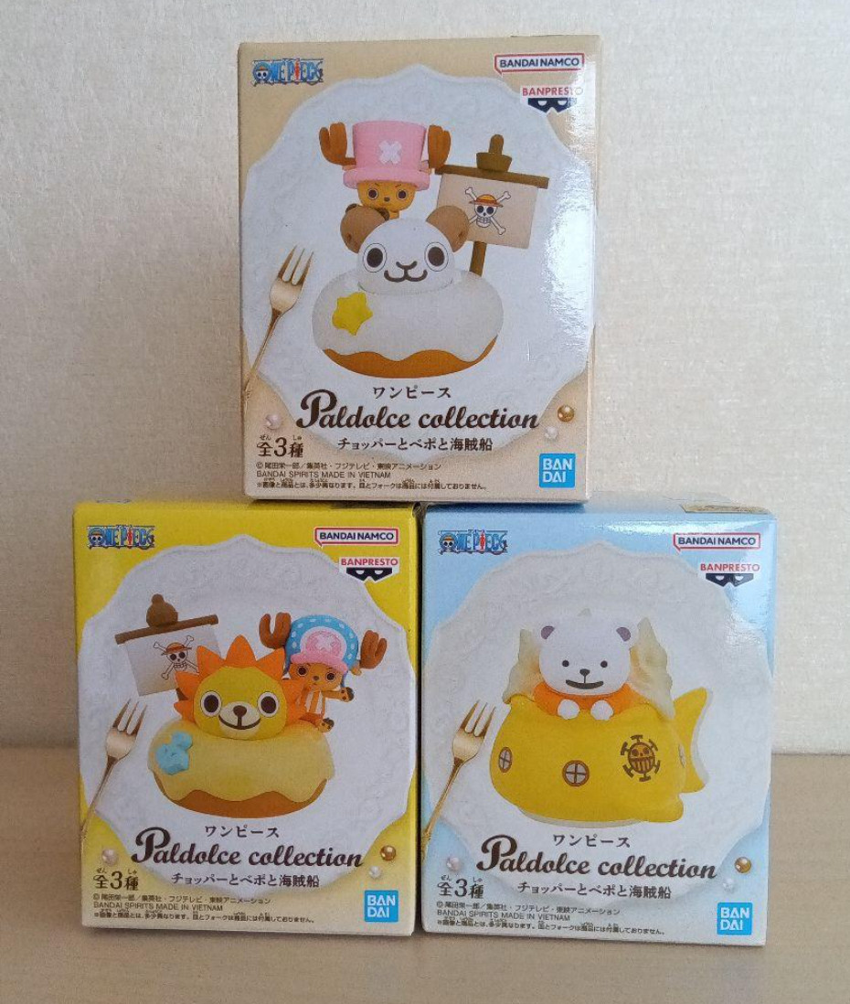 One Piece Paldolce Collection Chopper Bepo Barco Pirata Juego de 3