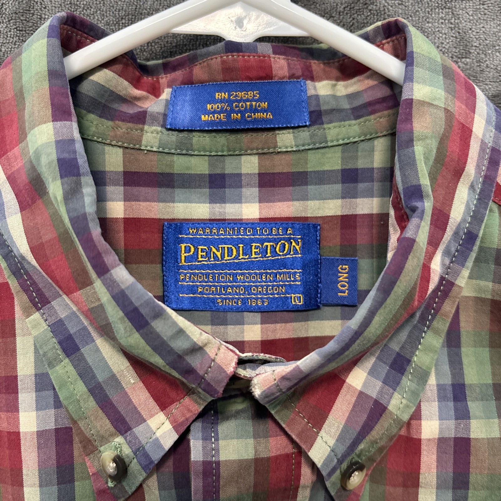 Pendleton Burnside Button-Up Long Sleeve Shirt Me… - image 2