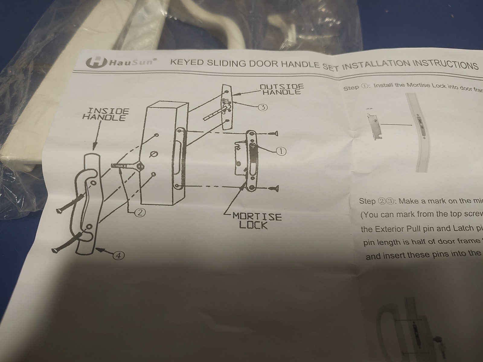 HauSun Patio Sliding Door Handle Set for 3-15/16" Slots - White