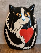 Cats By Nina CAT VASE By Nina Lyman Black and...