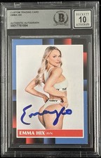 Emma Hix Signed Custom Trading Card Beckett Encapsulated Autograph Grade 10