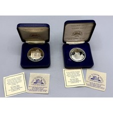 Tower Mint Windsor Castle Dover Castle Solid Nickel Silver Medallions-2 1984
