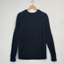 Sonoma Goods For Life Mens Black Cable Knit Crewneck Sweater Size M Medium