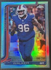 2025 Topps Chrome Football, Aqua Refractor Deone Walker Rookie Card /299 SSP