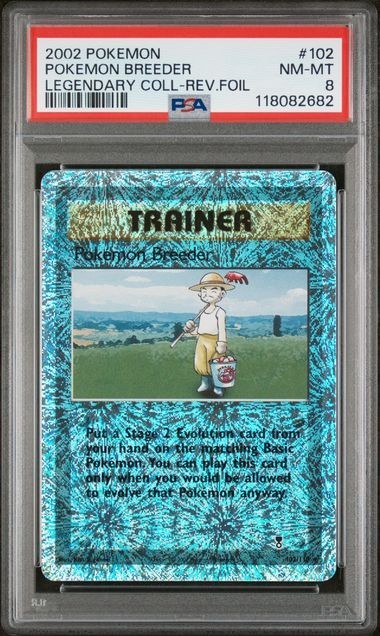 2002 POKEMON LEGENDARY COLLECTION #102 POKEMON BREEDER REVERSE FOIL PSA 8 (2682)