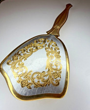 Vintage Art Nouveau Gold Silver Tone Ornate Vanity Hair Brush 10