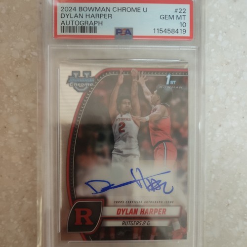 Dylan Harper Bowman University Chrome #22 1st Auto PSA 10