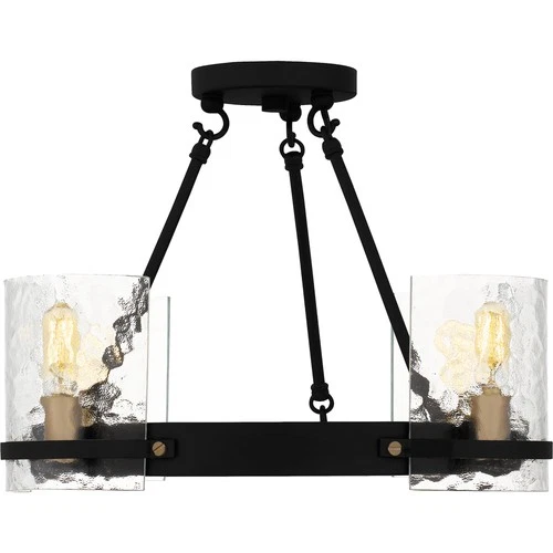 Quoizel GLC1720 Gloucester 4 Light 20"W Semi-Flush Ceiling - Black - Picture 6 of 7