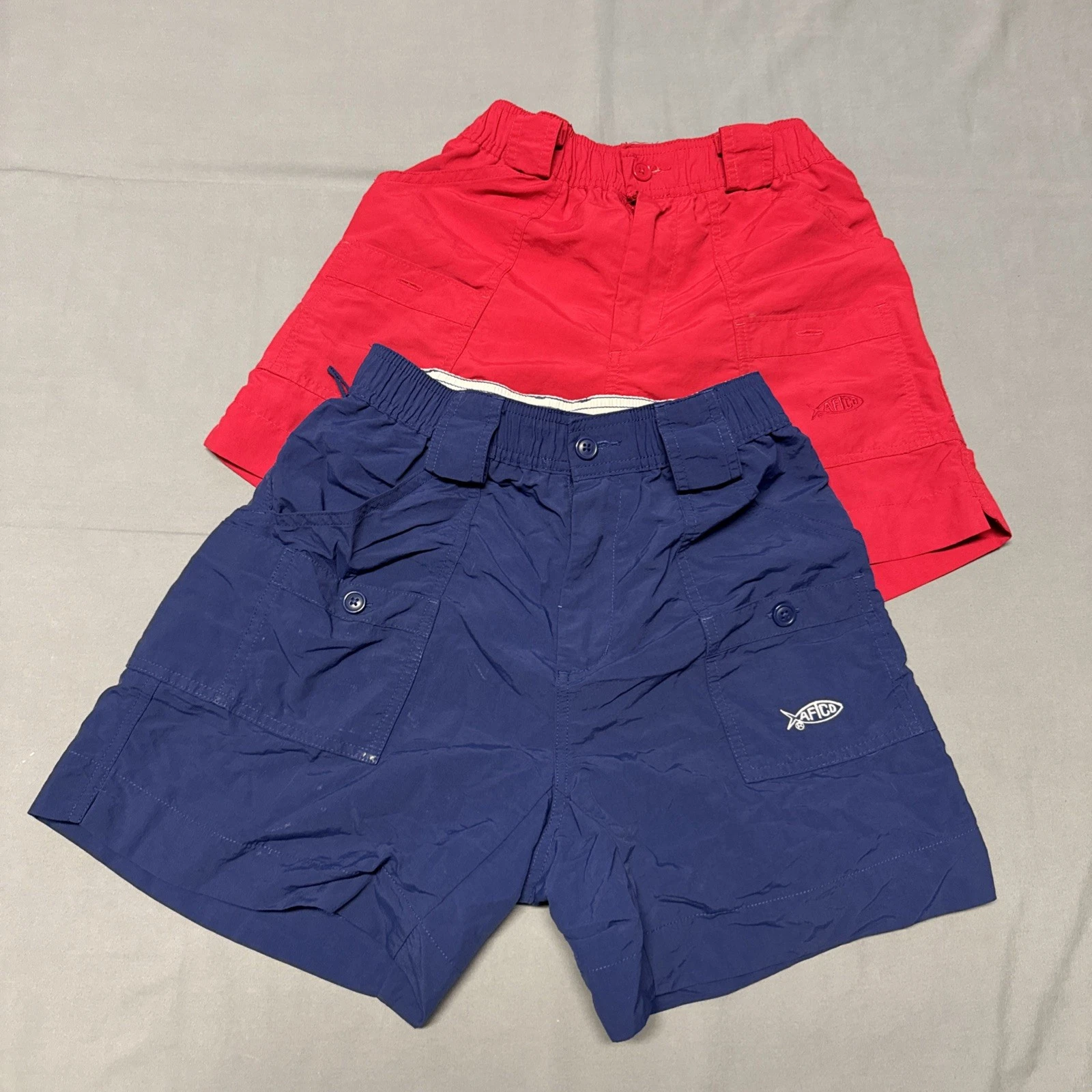 Aftco Boy’s Men's Khaki Cargo Fishing Shorts Size 26 Lot Of 2 Blue Red
Opens in a new window or tab