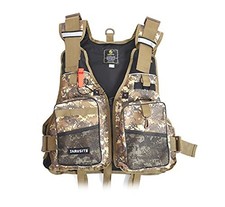 JKSPORTS Fishing Vest Safety Life Jacket One Size 100-220lbs Yellow Camo