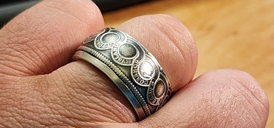 Exclusive   1776 Silver Coin Ring Fugio Continental Congress 