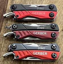 Gerber Dime Mini Multi-Tool Knife Pliers Scissors Driver SUPER Nice! Lot Of 3