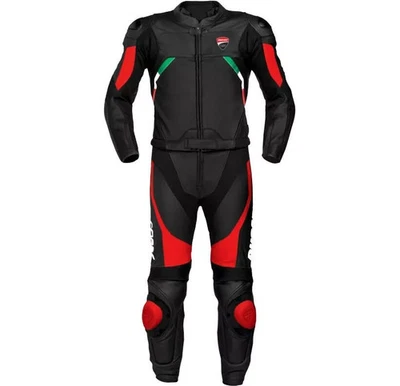 Ducati tenue moto homme cuir combinaison armure protection renforcée sport CE - Photo 1/2