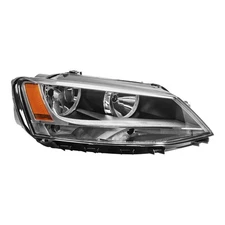ZonCar Front Headlight Assembly, Chrome Housing Amber Reflector Compatible----