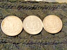 3 THREE Circulated MORGAN 1921-D Silver `1921-S Dollars 1921-P SALE NICE