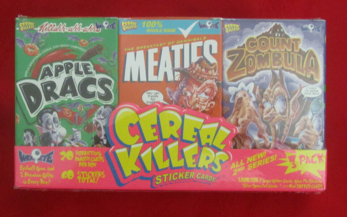WaxEye CEREAL KILLERS Series 2 Trading Card & Sticker MiniCereal 3pk