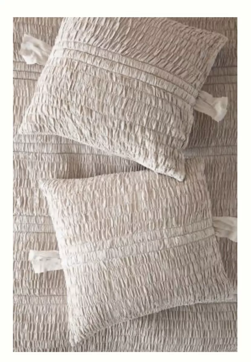 Anthropologie textured bardot euro sham on sale boho light gray set of 2